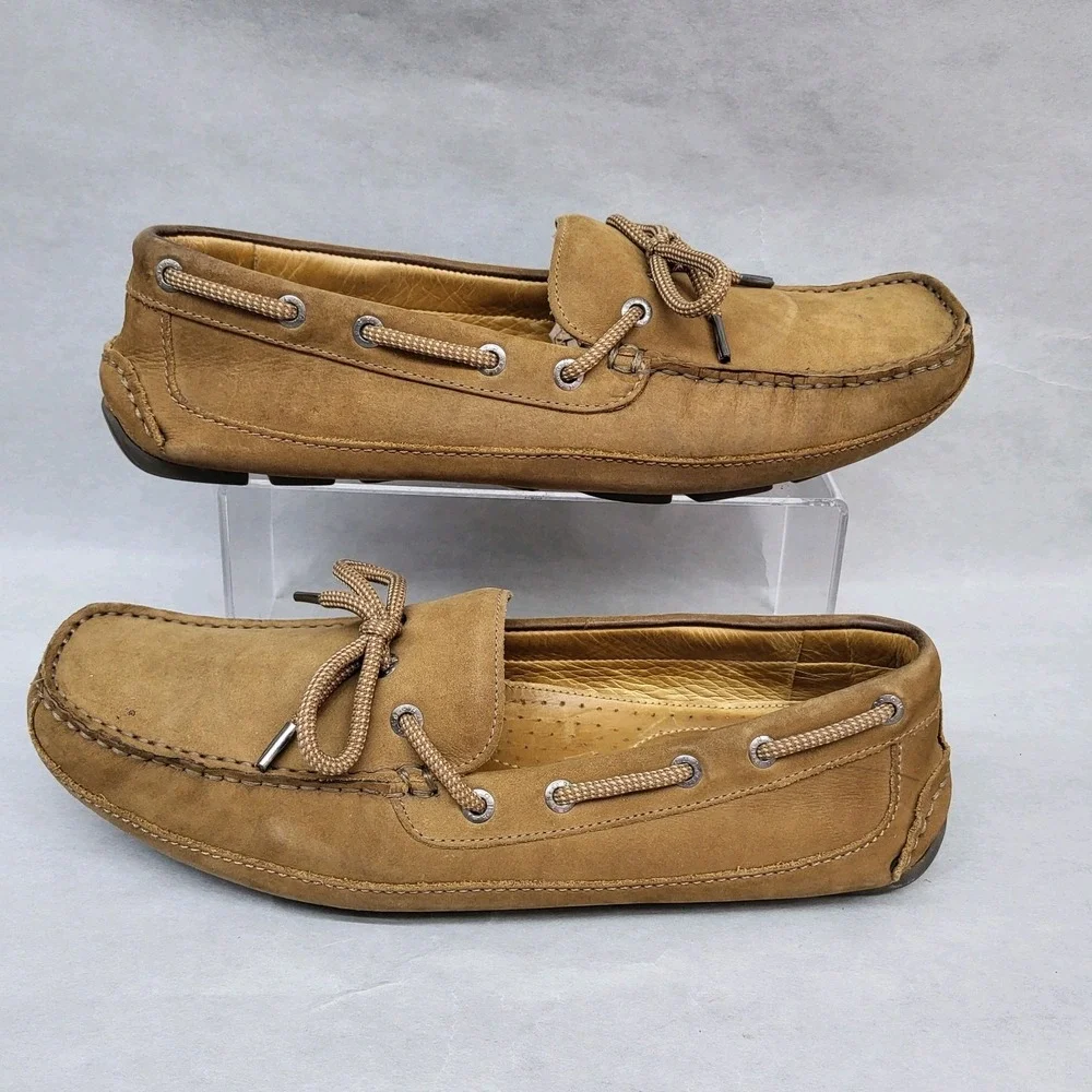 Bass Tuscany Mens Size 11 M Slip On Driving Shoes Loafers Brown Leather Boat